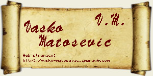 Vasko Matošević vizit kartica
